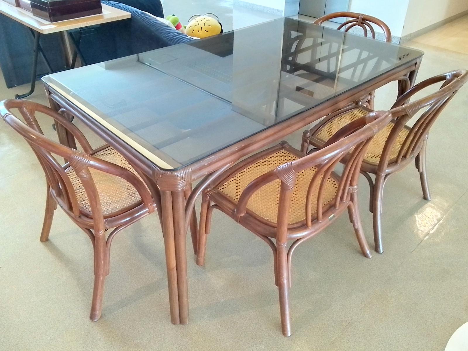 籐ダイニングテーブル・チェアー